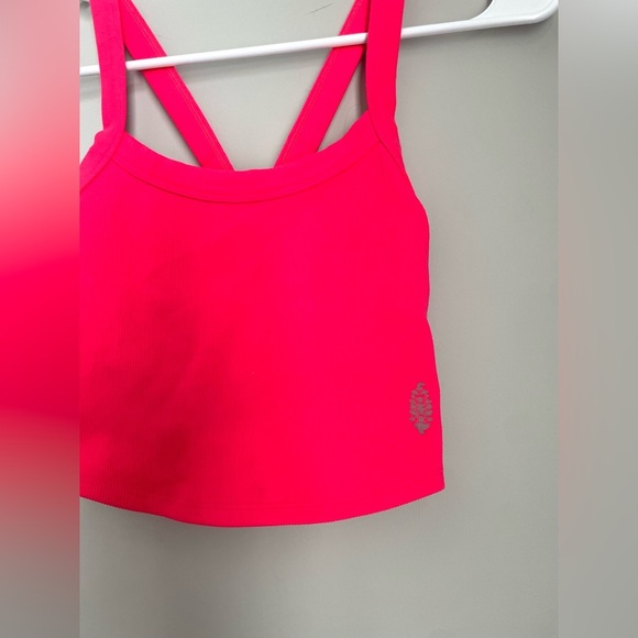 Free People Vibrant Coral/Pink Cropped Tank Top - Picture 5 of 7